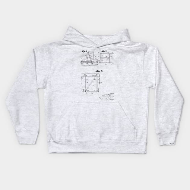 Gondola Railway Car Vintage Patent Hand Drawing Kids Hoodie by TheYoungDesigns